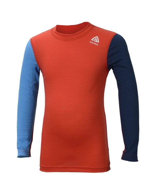 Aclima-LightWool-Crew-Neck-shirt,-Children-High-Risk-Red-Blithe-Insignia-Blue-101666-Nuten-Sport-1