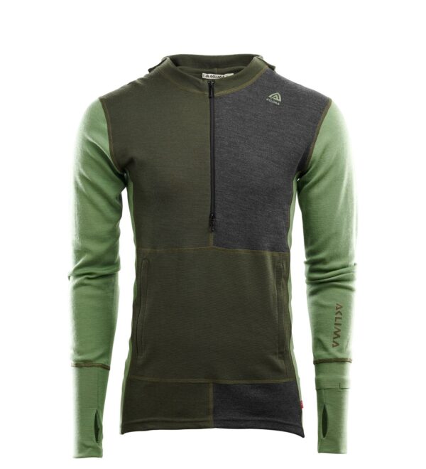 Aclima-WarmWool-Hood-Sweater-w-zip-M-Olive-Night-Dill-Marengo-104035-Nuten-Sport-4