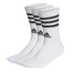 Adidas-Tennissokker-3-stripes-cushioned-crew-3-pakning-White-Black-HT3458-Nuten-Sport-1