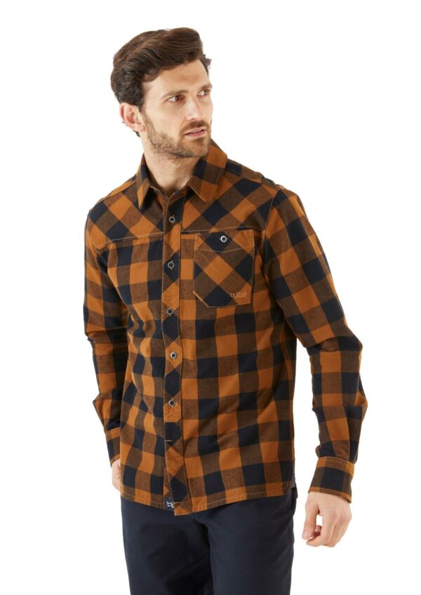 Rab-Boundary-Shirt-Caramel-Check-QBS-05-Nuten-Sport-2