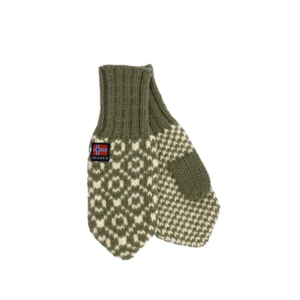 Devold Svalbard Wool Mitten Olive-Offwhite GO 396 630 A Nuten Sport 1