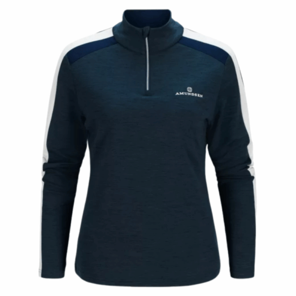 Amundsen 5Mila Half Zip Dame Blå m/Hvit Stripe