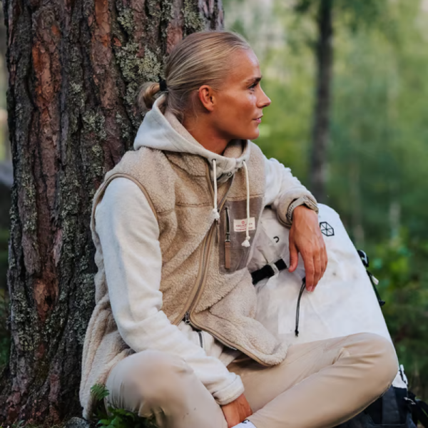 Amundsen Heroes Ull Fleece Vest Dame Beige - Bilde 3