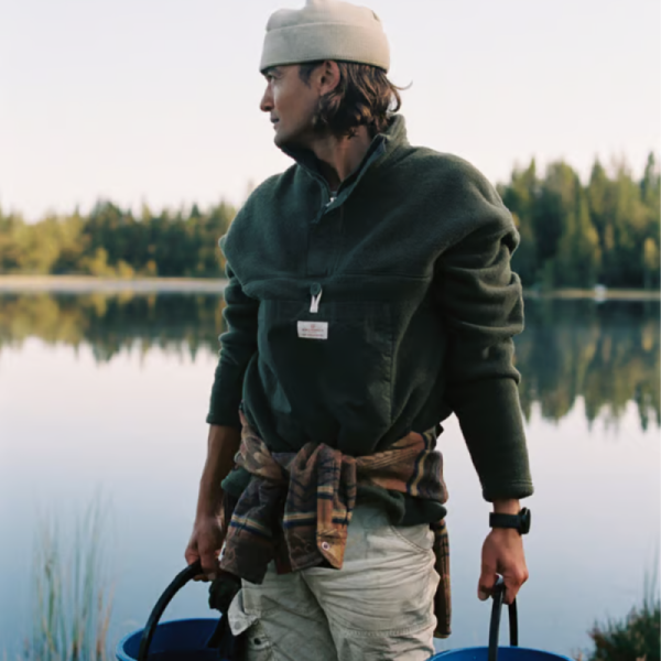 Amundsen V-bond Waxed Fleece Genser  Herre  Grønn - Bilde 4