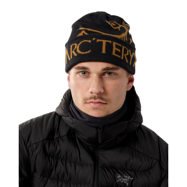 ArcTeryx Bird Word Toque Lue Sort Gull-logo - Bilde 3
