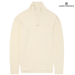 Amundsen Heros Half Zip Nexk Ulltrøye Herre Liten Logo Hvit