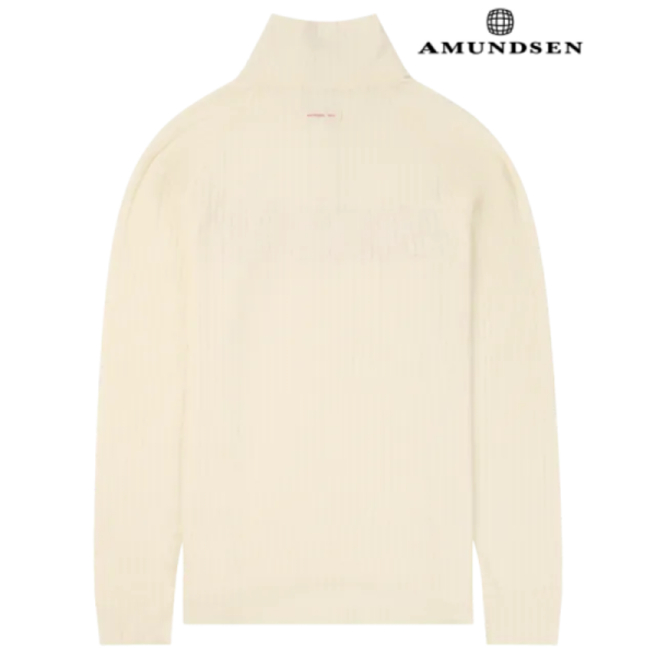 Amundsen Hero;s Hide Half Zip Neck Ulltrøye  Herre Hvit - Bilde 2