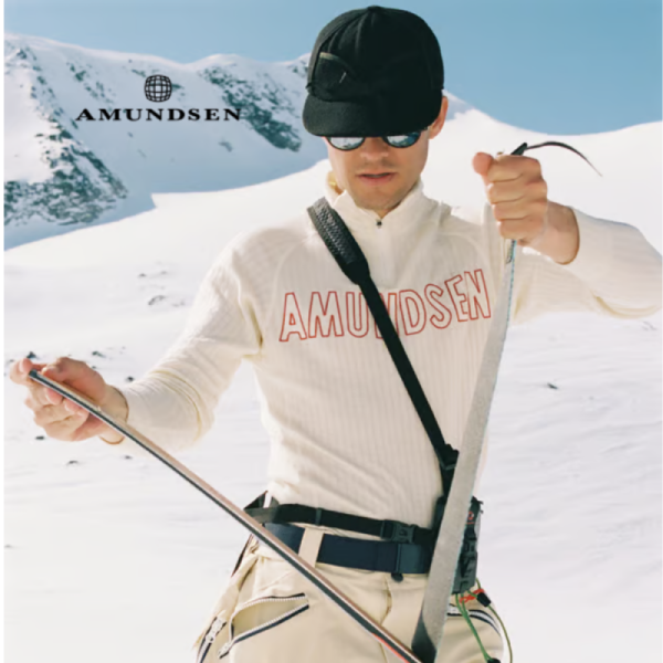Amundsen Hero;s Hide Half Zip Neck Ulltrøye  Herre Hvit - Bilde 3