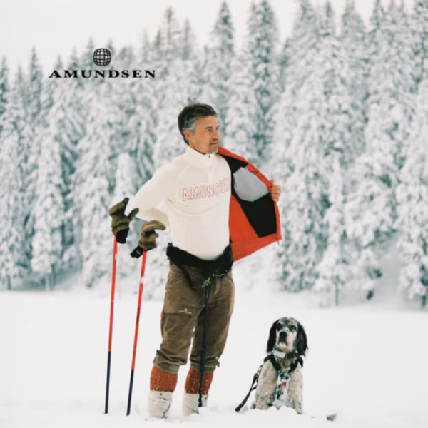 Amundsen Hero;s Hide Half Zip Neck Ulltrøye  Herre Hvit - Bilde 4