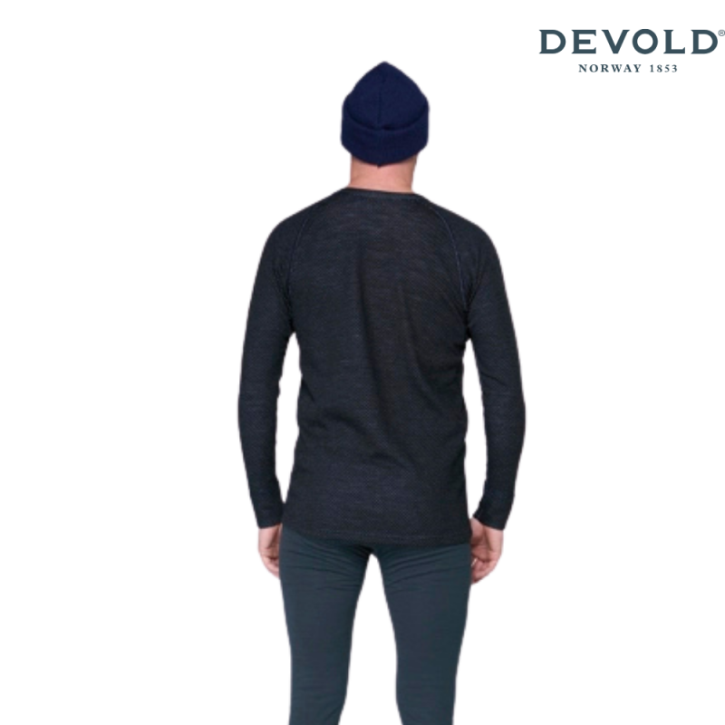 Devold Duo Active Merino 205 Ulltrøye Rundhals Herre Sort - Bilde 4