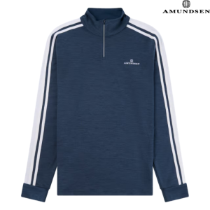 Amundsen 5Mila Half Zip Lines Ulltrøye Overdel Menn Blå