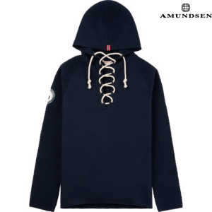 Amundsen Boiled Hettegenser Med Snøring Herre Blå