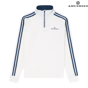 Amundsen 5Mila Half Zip Ulloverdel Dame Hvit med Striper