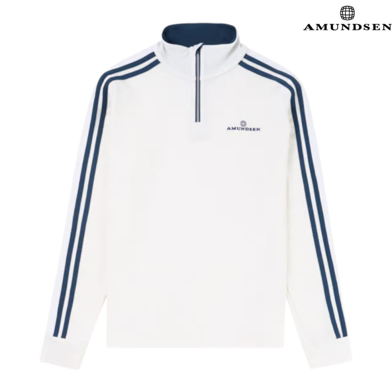 Amundsen 5Mila Half Zip Ulloverdel Dame Hvit med Striper