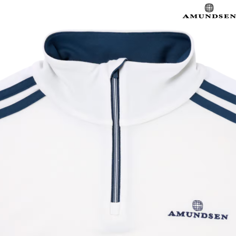 Amundsen 5Mila Half Zip Ulloverdel Dame Hvit med Striper - Bilde 3