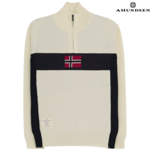 Amundsen 5Mila Genser Med Hals Norgesflagg Hvit