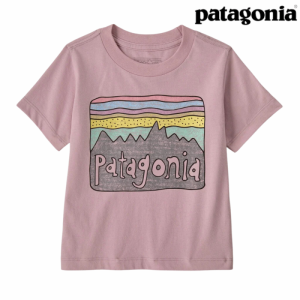 Patagonia Baby Fitz Roy Skies  T-skjorte Barn ROsa