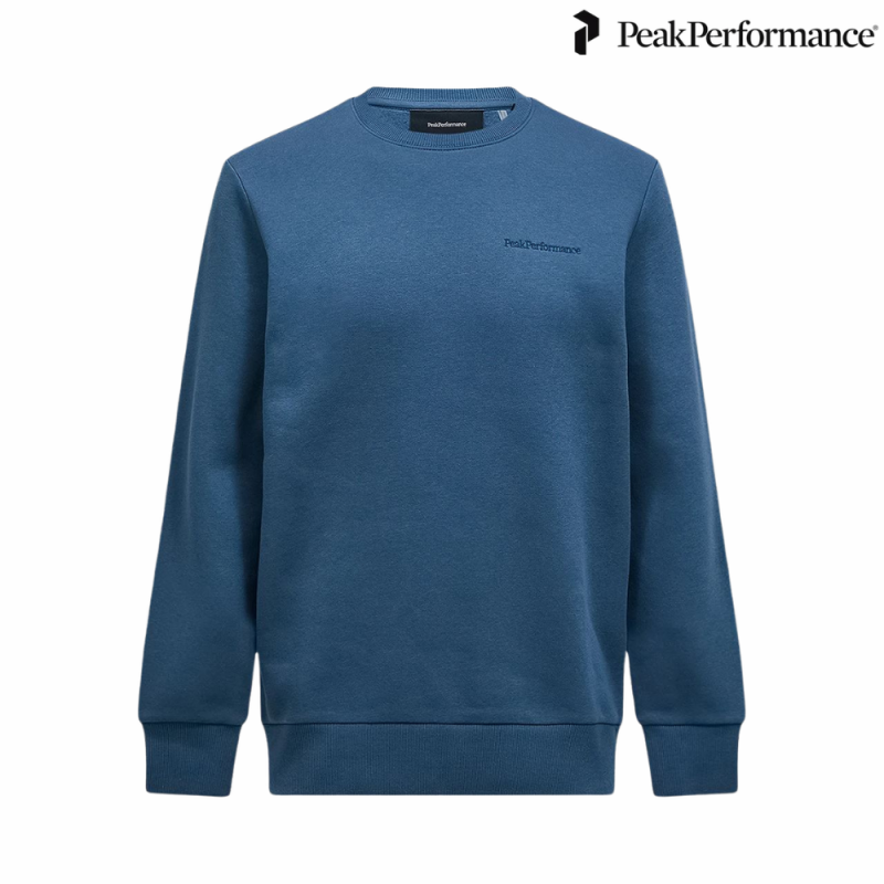 Peak Performance Original Liten Logo Rund Hals Genser Herre Blå