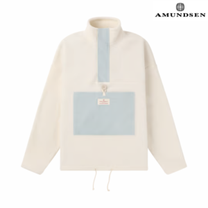 Amundsen Amundsen V-bond Cord Pullover Fleece Genser Dame Blå Hvit