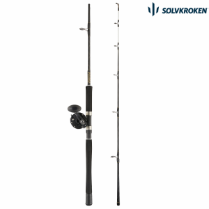 Sølvkroken Hav Kombinasjon 6 fot Stang 400 gram med multiplikatorsnelle  4x 0,33 Braid flettet sene