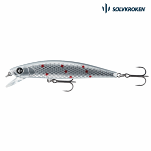 Sølvkroken Kot 7 cm 10 gram Wobbler Sølv Røde Prikker