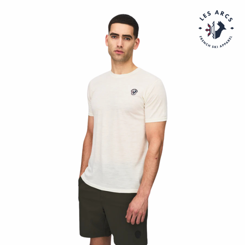 LES ARCS Fabien Wool T-Shirt Mens White - Bilde 2