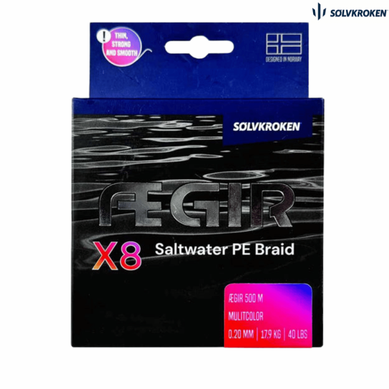 Sølvkroken Ægir Multicolor Braid 500 M 0,30 fiskeline